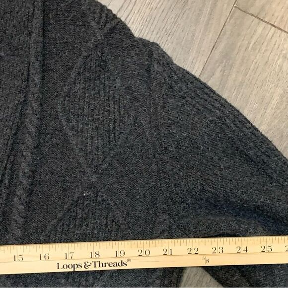 Simply Vera Sky Captain Coatigan Cardigan Gray Black Faux Fur Women’s M. - Picture 12 of 15